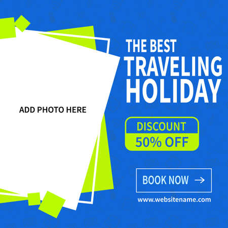 traveling holiday social media post template designのイラスト素材
