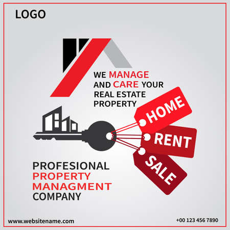 real estate social media post template designのイラスト素材