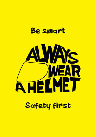 always wear a helmet poster flyer social media post template designのイラスト素材