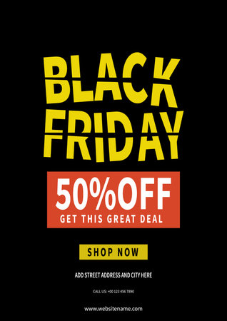 black friday discount sale poster flyer social media post template design