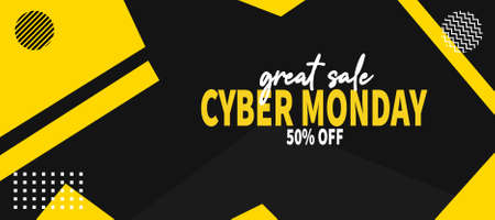 cyber monday web banner social media post template designのイラスト素材