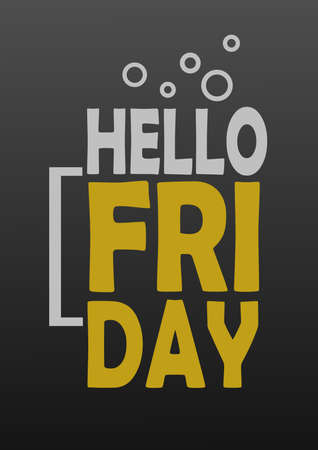 hello friday poster flyer social media post template designのイラスト素材