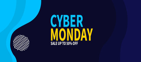 cyber monday discount sale web banner template designのイラスト素材