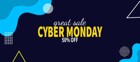 cyber monday web banner template designのイラスト素材