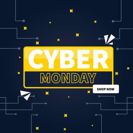 cyber monday sale social media post flyer template designのイラスト素材
