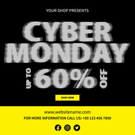 cyber monday big discount sale flyer or social media post template designのイラスト素材