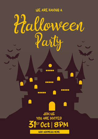halloween party invitation poster flyer social media post template designのイラスト素材