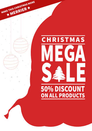 Christmas discount sale flyer social media post poster template designのイラスト素材