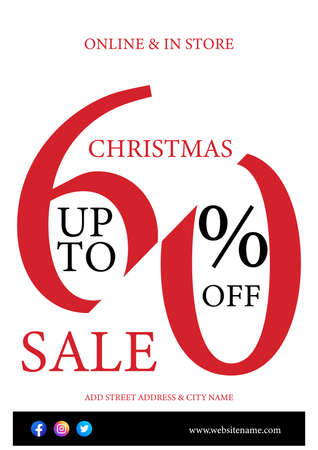 Christmas big  sale poster flyer social media post template designのイラスト素材