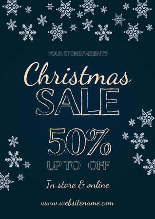 Christmas big discount sale flyer poster social media post template designのイラスト素材