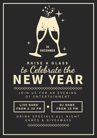 new year celebration party poster flyer social media post template design