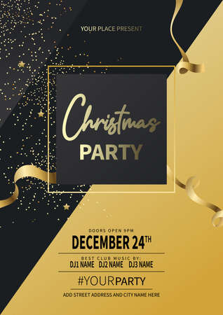 Christmas party celebration social media post poster flyer template designのイラスト素材