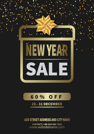 new year discount  sale poster flyer social media post template designのイラスト素材