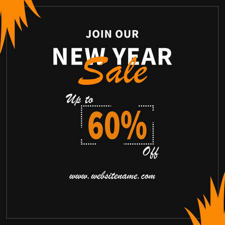 New year discount sale  poster  flyer  social media post template designのイラスト素材