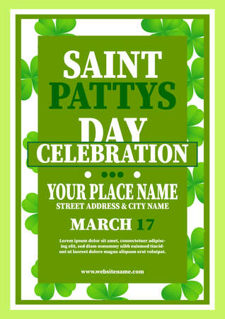 saint patrick's day party poster flyer or social media post template designのイラスト素材