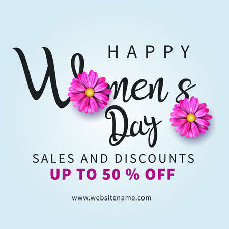 women's day discount sale poster flyer social media post designのイラスト素材