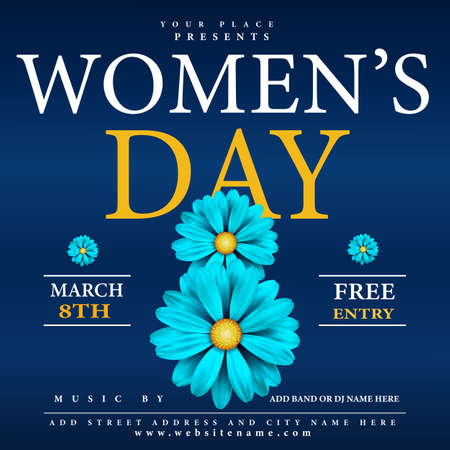 international women's day celebration party poster flyer or social media post designのイラスト素材