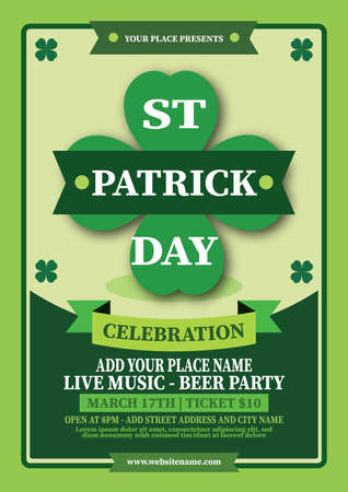st Patrick's day celebration party poster flyer social media post designのイラスト素材