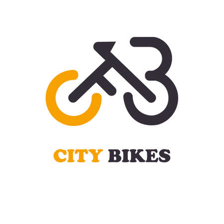city bikes logo template designのイラスト素材