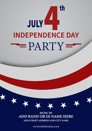 independence  day celebration party poster flyer social media post designのイラスト素材