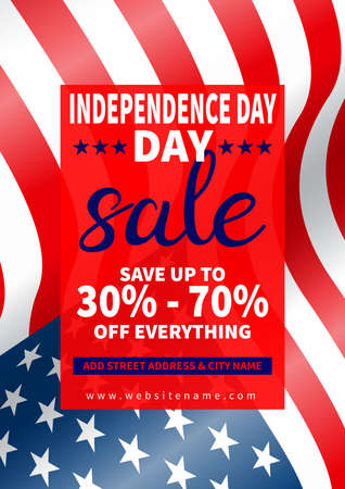 independence day sale poster flyer or social media post template designのイラスト素材