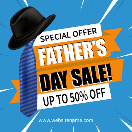 father's day discount sale poster flyer social media post designのイラスト素材