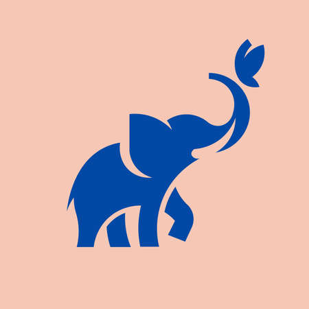 elephant logo social media post or t shirt template designのイラスト素材