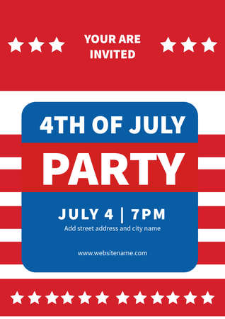 4th of July party poster flyer or social media post template designのイラスト素材