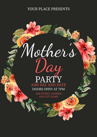 mother's day celebration party poster social media post or flyer template designのイラスト素材