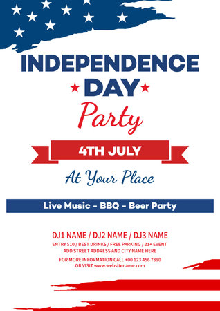 independence day celebration party  poser flyer or social media post template designのイラスト素材