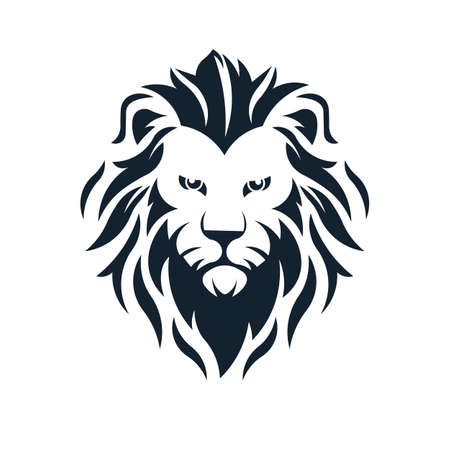 lion logo poster flyer social media post or t shirt template designのイラスト素材