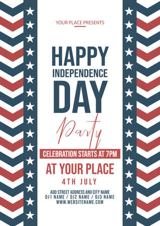 independence day celebration party poster flyer social media post template designのイラスト素材