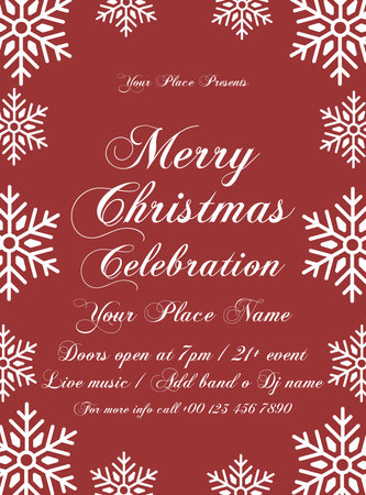 merry Christmas party celebration flyer poster or social media post designのイラスト素材
