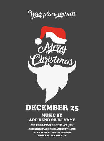 Christmas celebration party flyer poster or social media post template designのイラスト素材