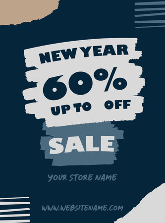 new year big sale flyer poster social media post designのイラスト素材