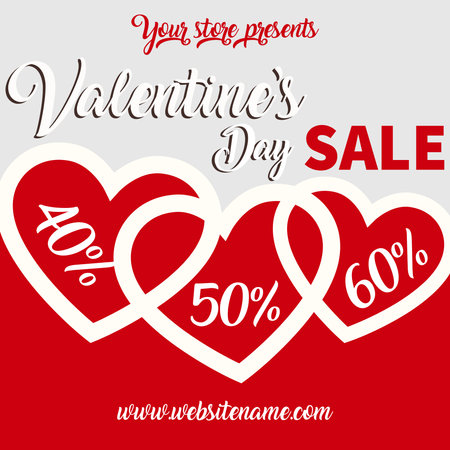 Valentine's day big sale flyer poster social media post designのイラスト素材