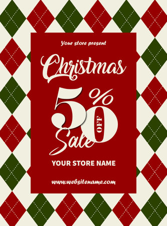 Christmas big discount sale poster flyer social media post designのイラスト素材
