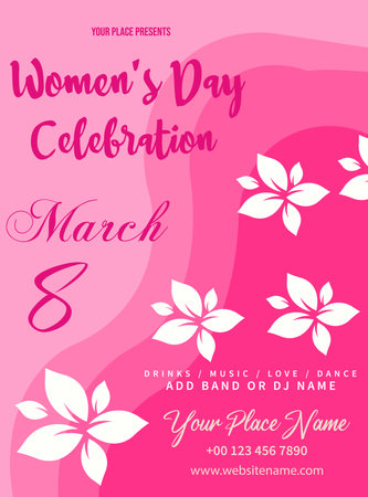 Women's day party flyer poster or social media post template designのイラスト素材