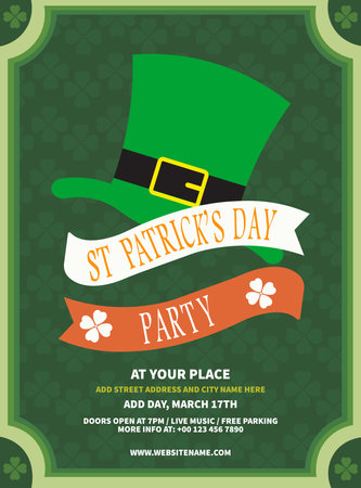 st Patrick's day party flyer poster social media post designのイラスト素材