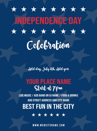 Independence day party poster flyer or social media post designのイラスト素材