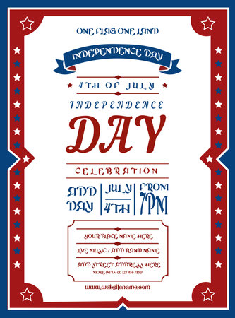 Independence day party poster flyer social media post designのイラスト素材