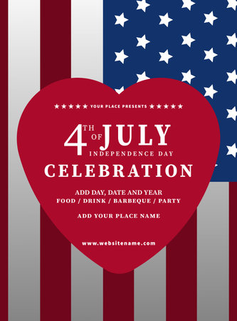 Independence day party flyer poster social media post designのイラスト素材