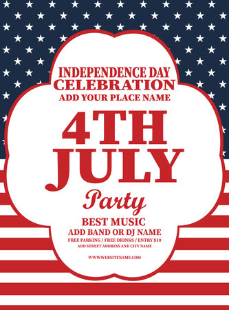 Independence day big party flyer poster or social media post designのイラスト素材