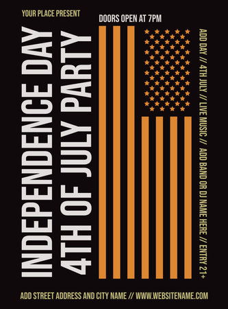 Independence day 4th of July celebration flyer poster social media post designのイラスト素材