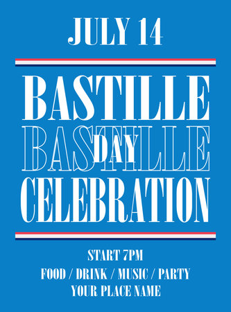 Bastille day party flyer poster social media  post designのイラスト素材