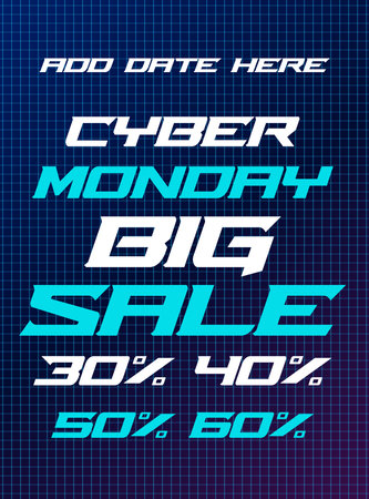 Cyber Monday day discount sale poster flyer social media post design