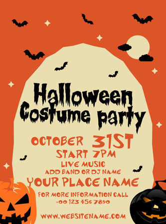 Halloween costume party poster  flyer social media post designのイラスト素材