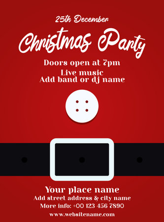 Christmas celebration party flyer poster or social  media post designのイラスト素材