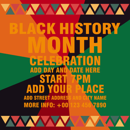 Black history month  celebration flyer poster social media post designのイラスト素材