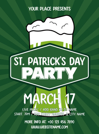 St Patrick's day party poster flyer or social media post designのイラスト素材